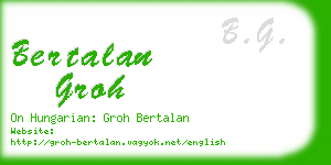 bertalan groh business card